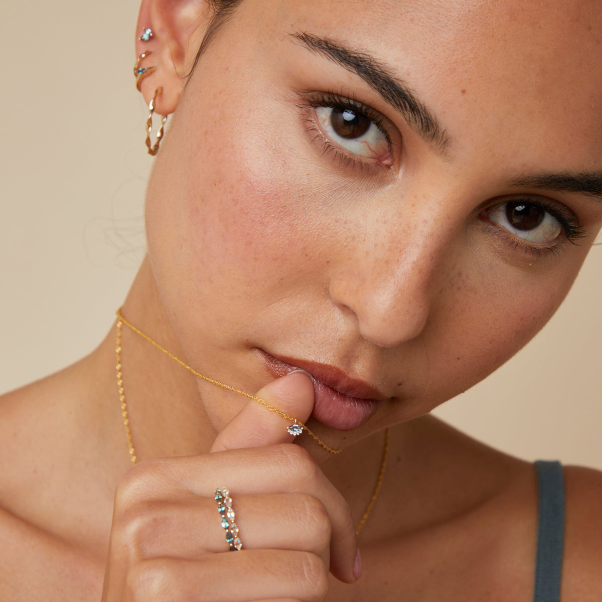 Motif Charms - Evil Eye Charm in 9k White Gold - Welding Charm - Astrid & Miyu