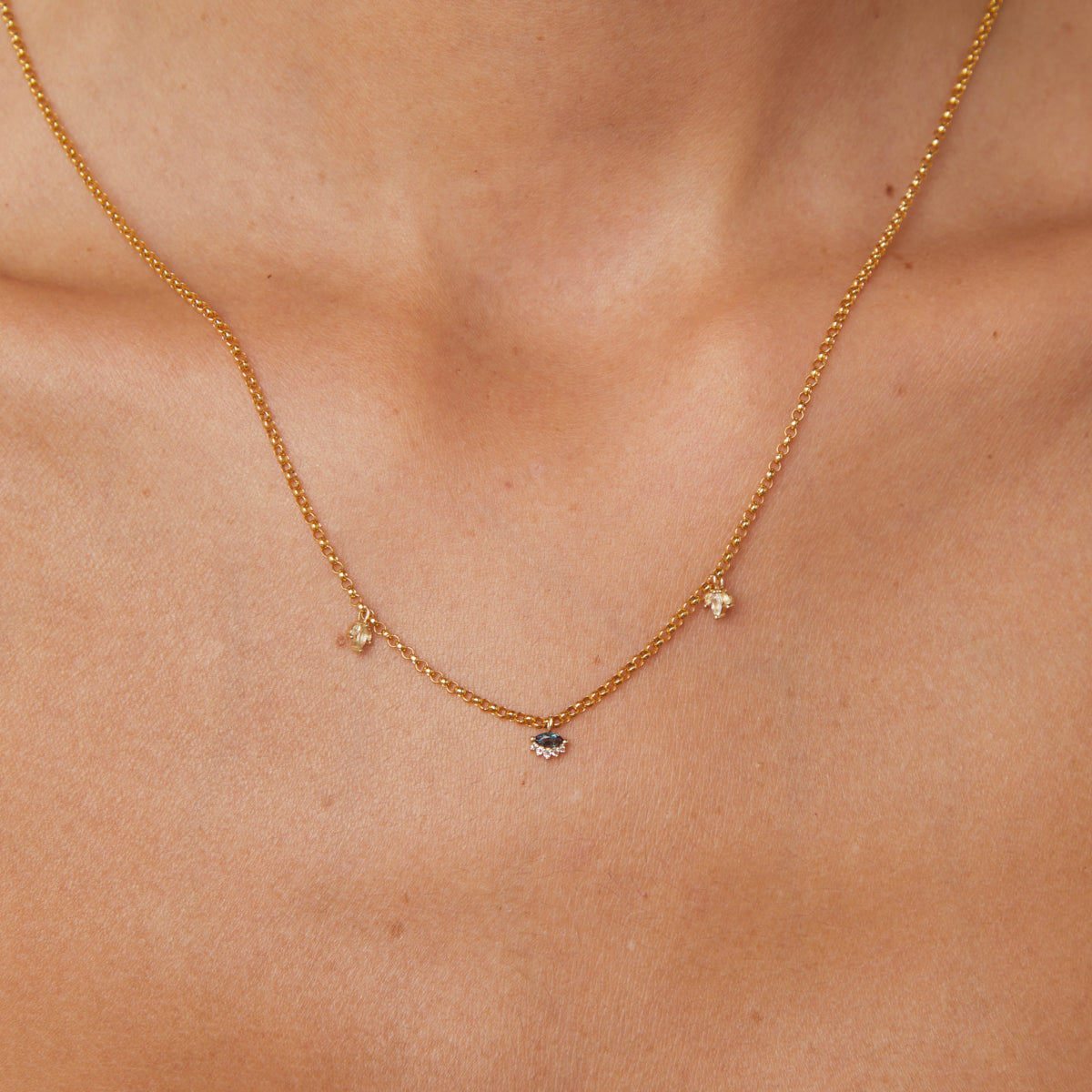 April White Topaz - White Topaz Marquise Charm in 9k White Gold - Welding Charm - Astrid & Miyu