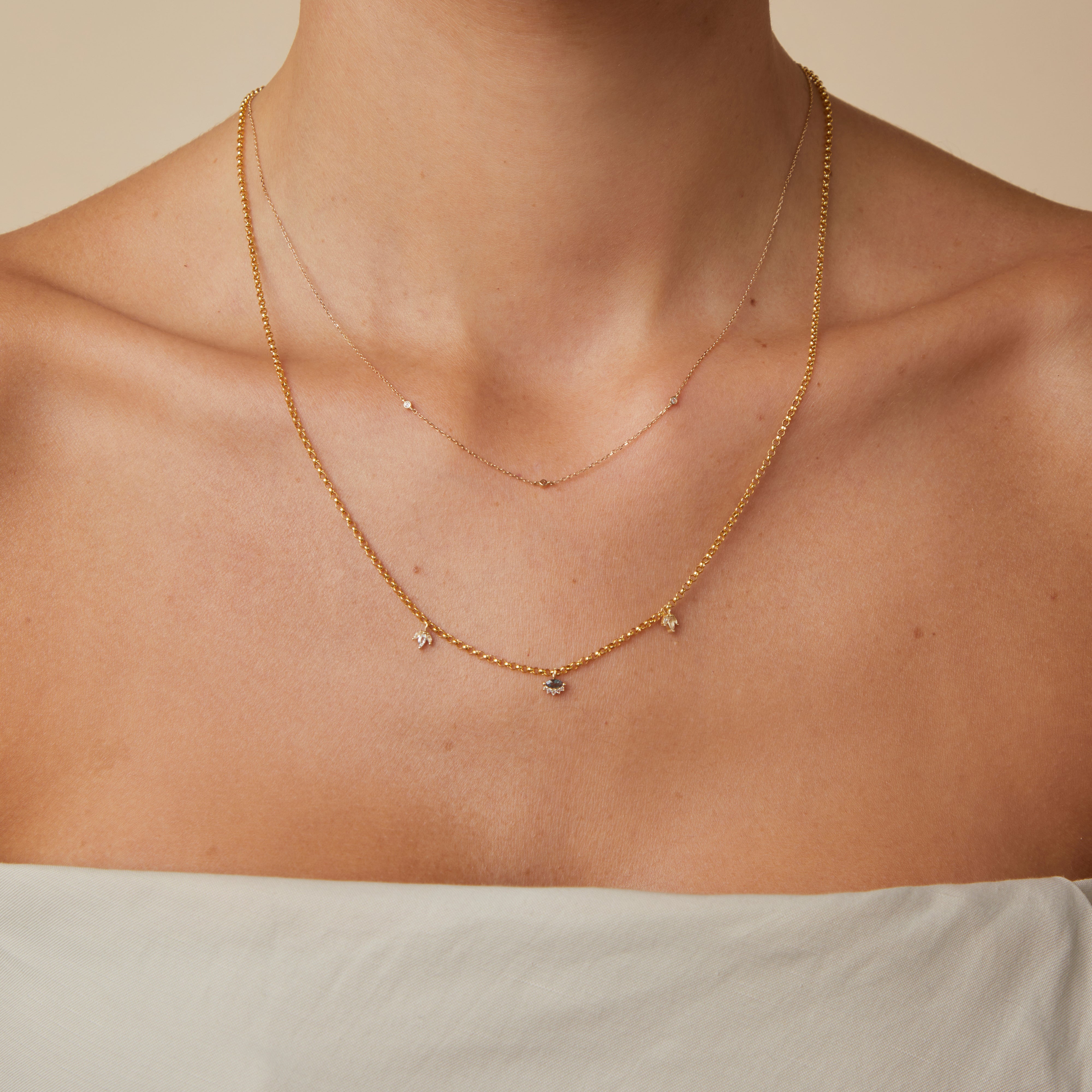 April White Topaz - White Topaz Marquise Charm in 9k White Gold - Welding Charm - Astrid & Miyu