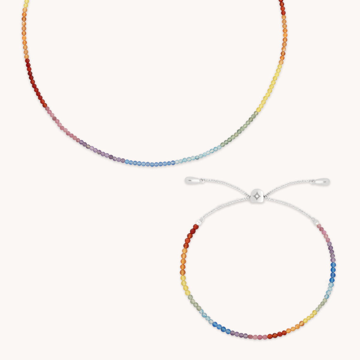 Bold Zodiacs & Zodiac Gift Sets - Rainbow Gemstone Gift Set in 9k White Gold - Stacking Sets - Astrid & Miyu