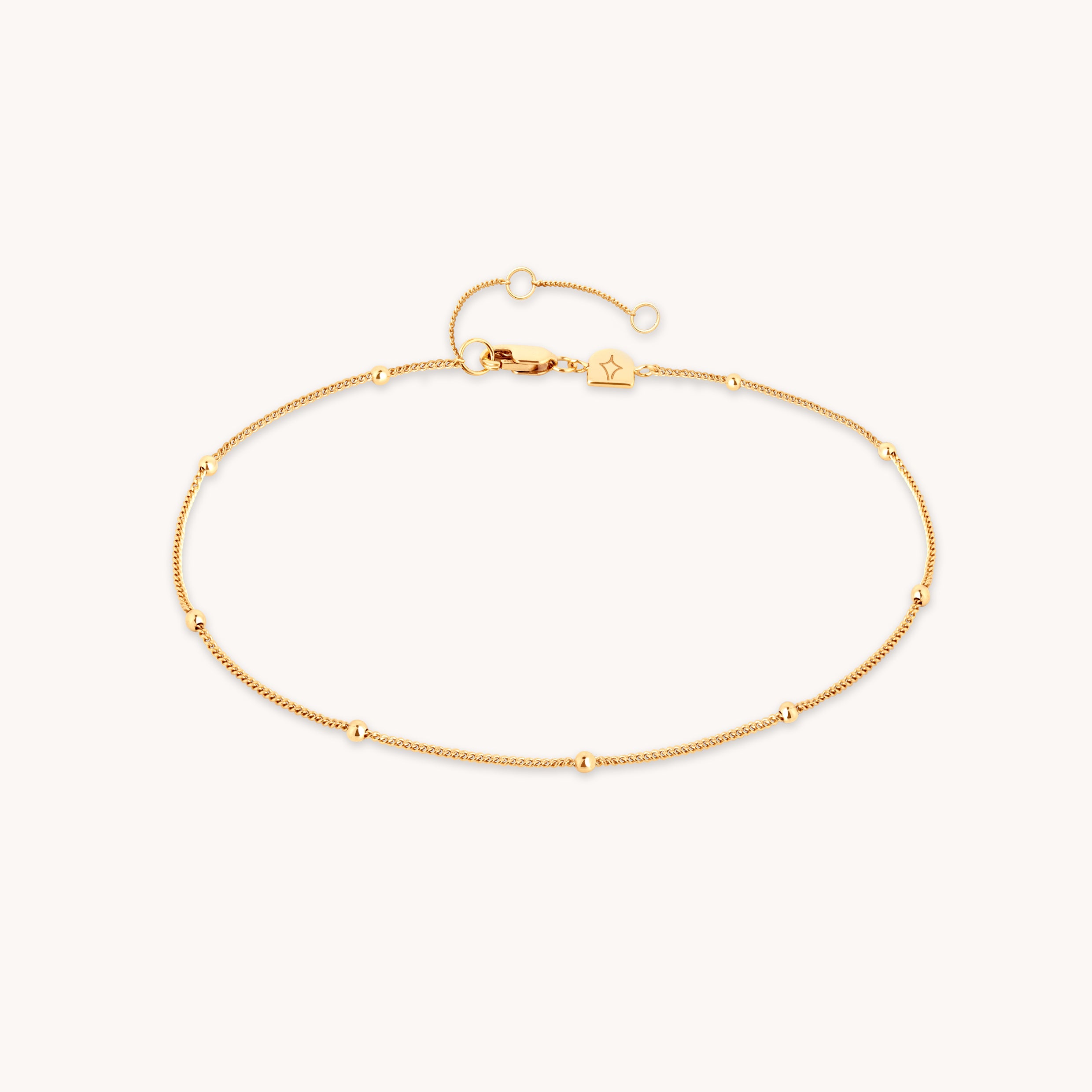 18k Gold Plated Jewellery - Essential Beaded Chain Anklet in Gold - Anklet - Astrid & Miyu