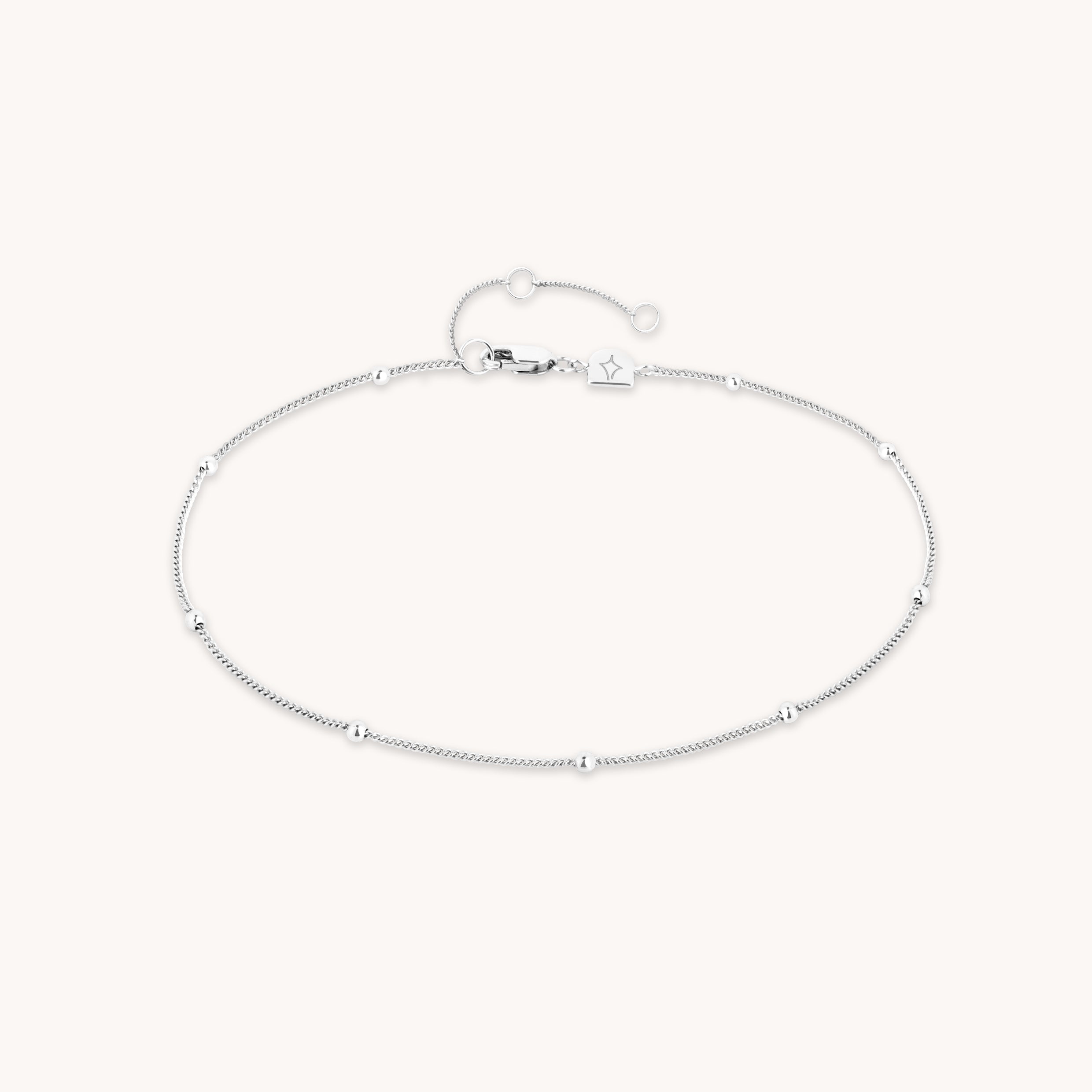 Anklets - Essential Beaded Chain Anklet in Silver - Anklet - Astrid & Miyu