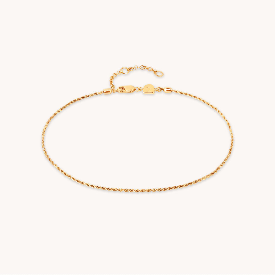 18k Gold Plated Jewellery - Essential Rope Chain Anklet in Gold - Anklet - Astrid & Miyu