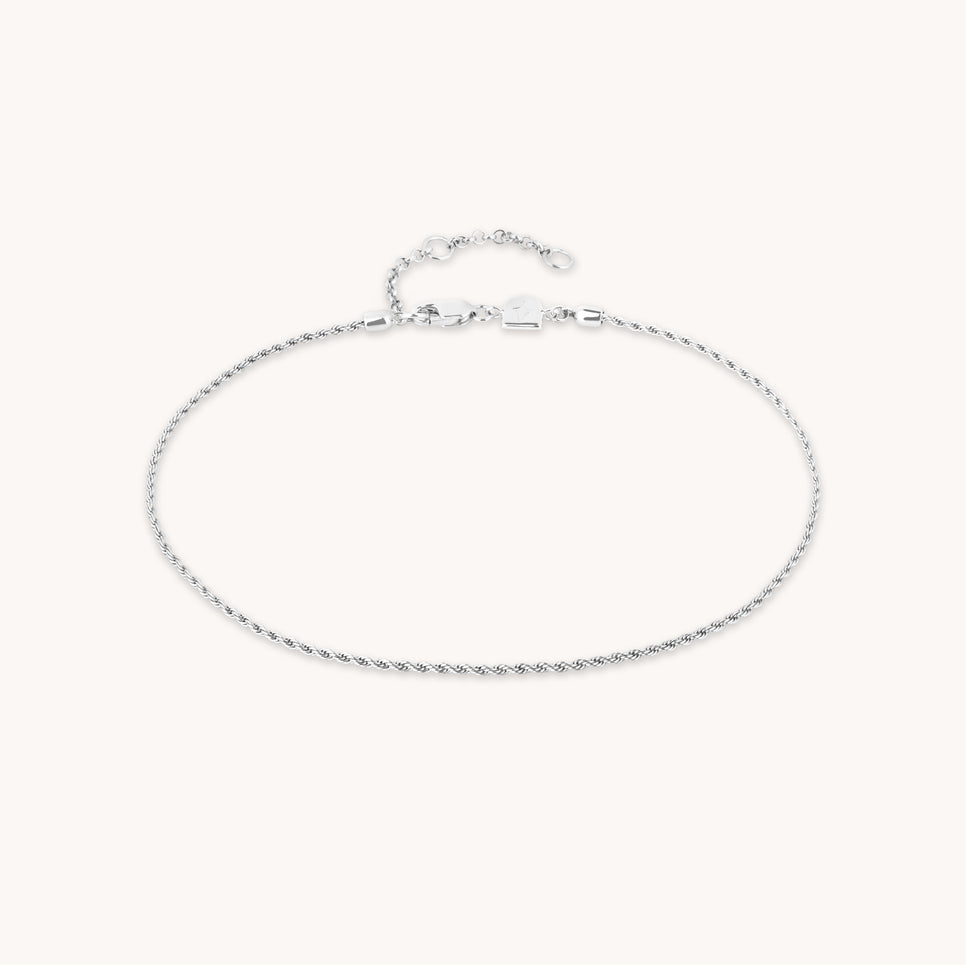 Anklets - Essential Rope Chain Anklet in Silver - Anklet - Astrid & Miyu