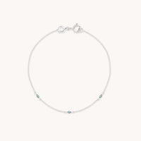 Bracelets - Alexandrite Charm Bracelet in Solid White Gold - Charm Bracelets - Astrid & Miyu