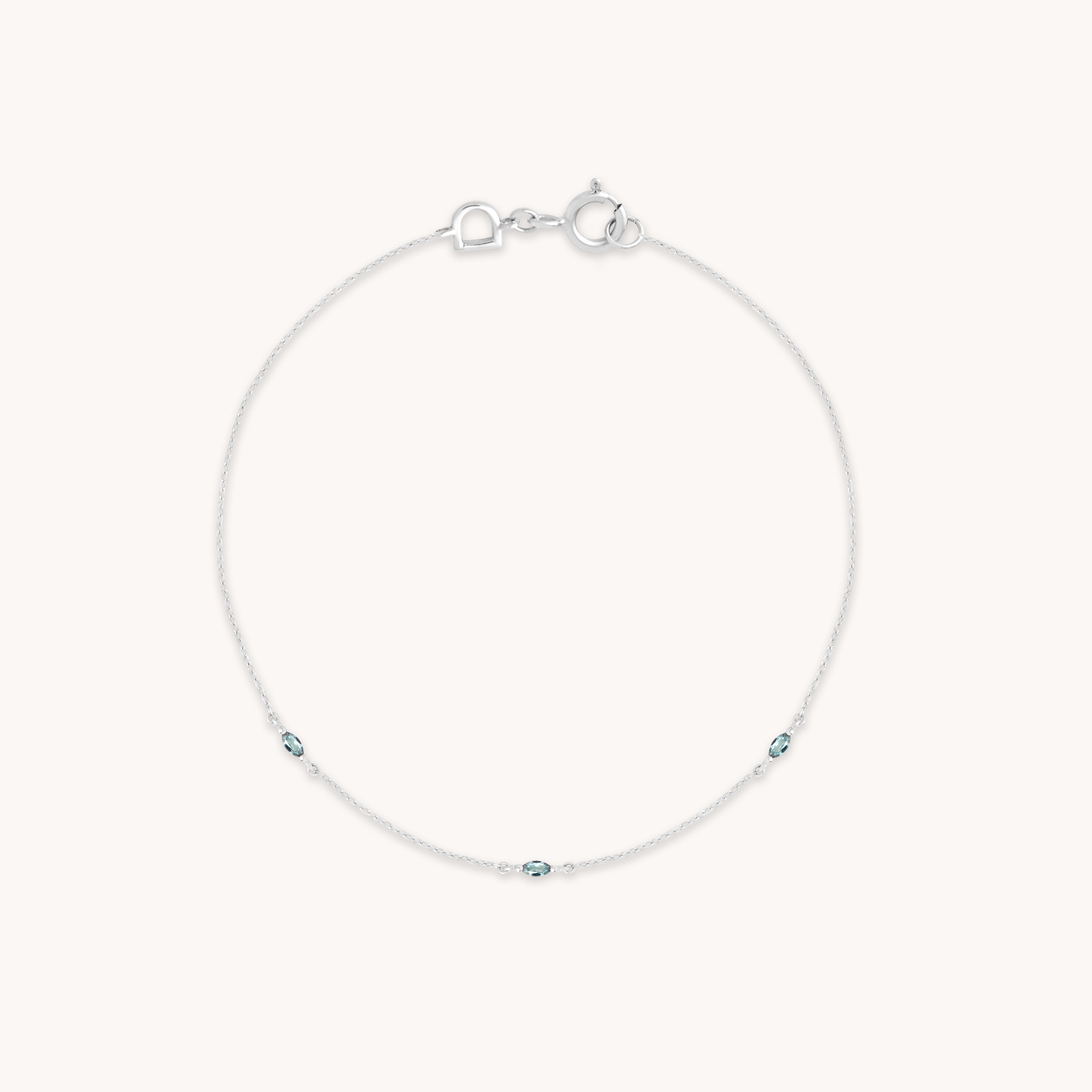 Bracelets - Alexandrite Charm Bracelet in Solid White Gold - Charm Bracelets - Astrid & Miyu
