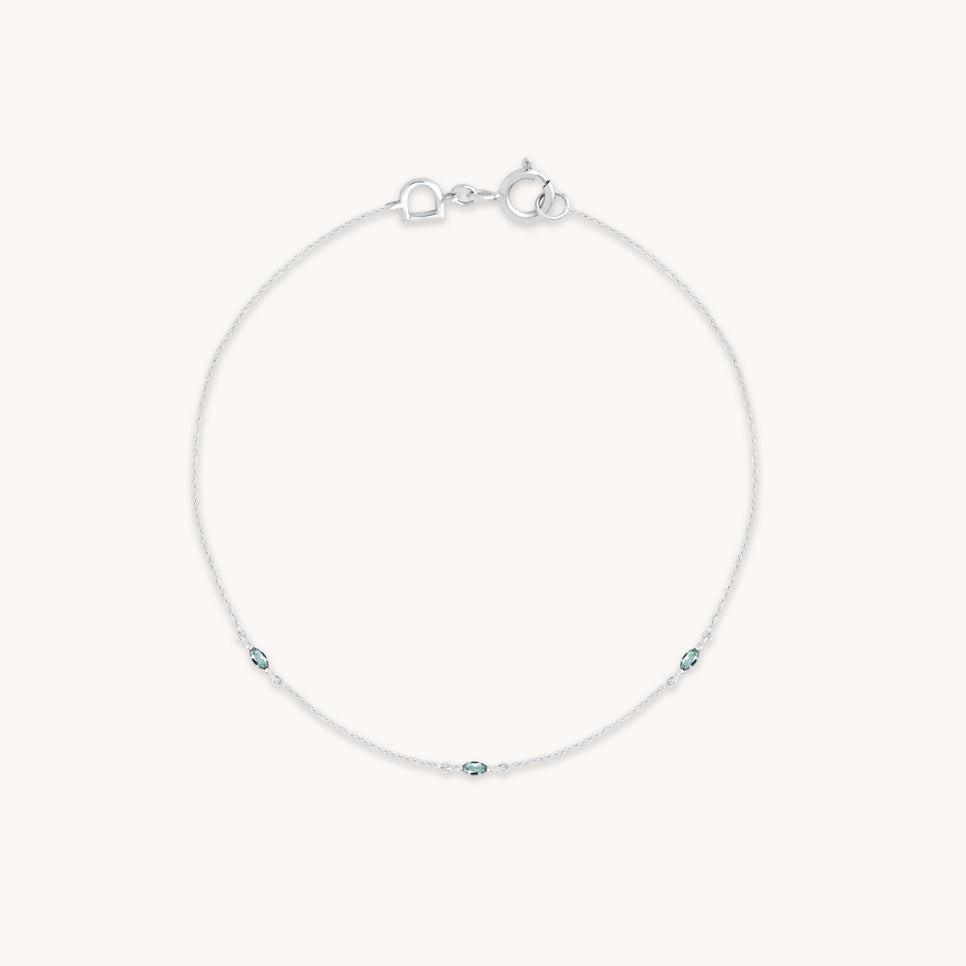 Bracelets - Alexandrite Charm Bracelet in Solid White Gold - Charm Bracelets - Astrid & Miyu