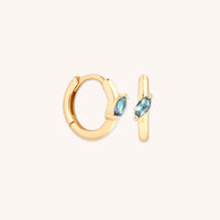 Earrings - Alexandrite Marquise Huggies in Solid Gold - Huggies - Astrid & Miyu