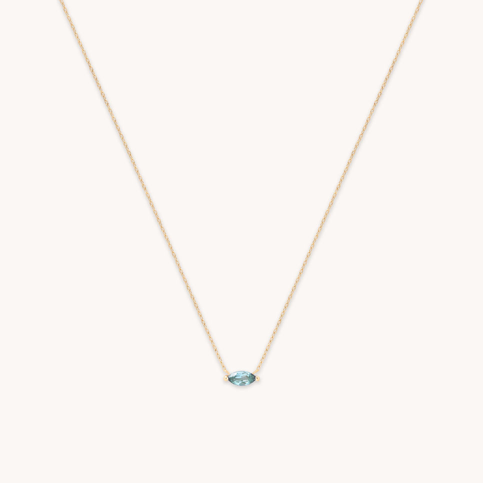 Gemstone Jewellery - Alexandrite Marquise Necklace in Solid Gold - Charm Necklaces - Astrid & Miyu