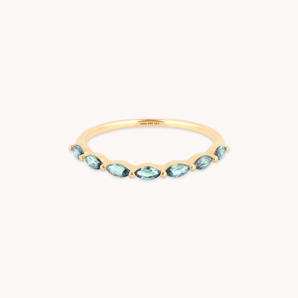 Gemstone Jewellery - Alexandrite Marquise Band Ring in Solid Gold - Band Rings - Astrid & Miyu