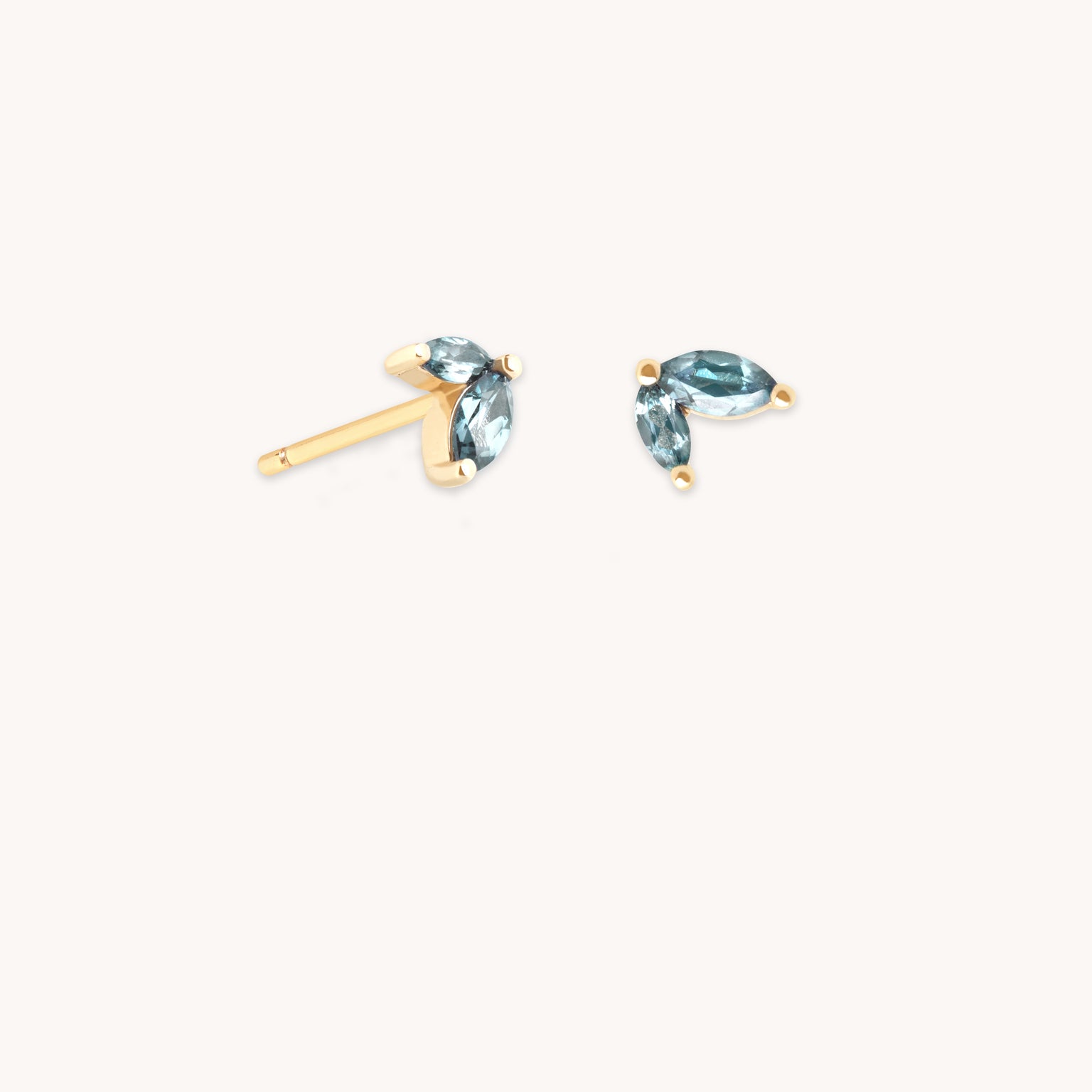 Earrings - Alexandrite Marquise Studs in Solid Gold - Stud Earrings - Astrid & Miyu