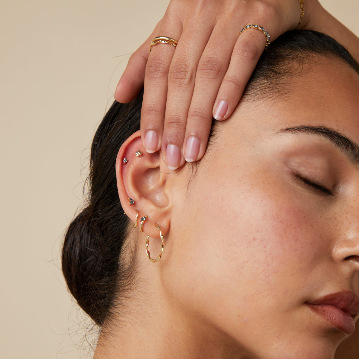 Earrings - Alexandrite Marquise Studs in Solid Gold - Stud Earrings - Astrid & Miyu