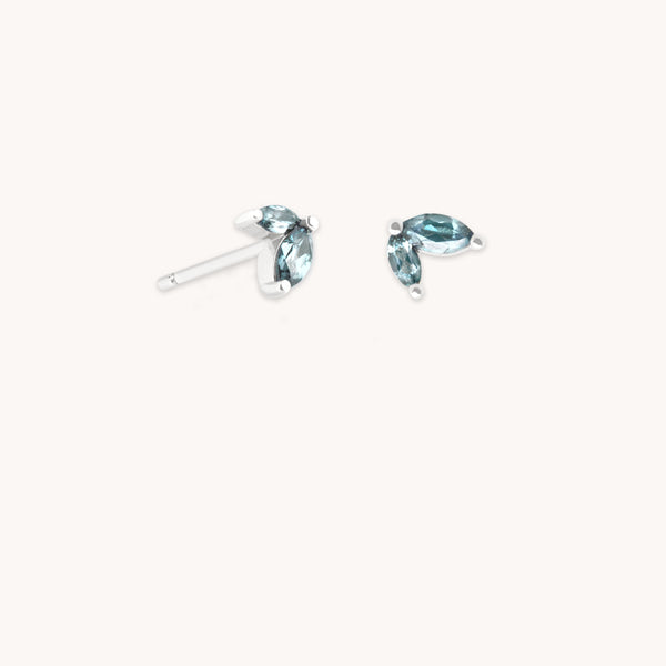 Earrings - Alexandrite Marquise Studs in Solid White Gold - Stud Earrings - Astrid & Miyu