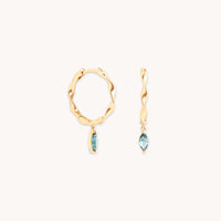Earrings - Alexandrite Charm Twist Huggies in Solid Gold - Huggies - Astrid & Miyu