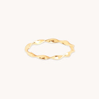 Rings - Twist Band Ring in Solid Gold - Band Rings - Astrid & Miyu