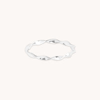 Rings - Twist Band Ring in Solid White Gold - Band Rings - Astrid & Miyu