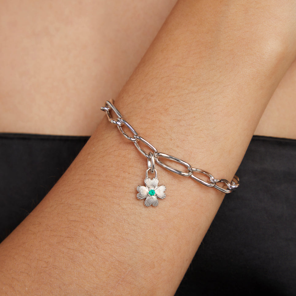 Hoop Charms - Clover Talisman Charm in Silver - Talisman Charm - Astrid & Miyu