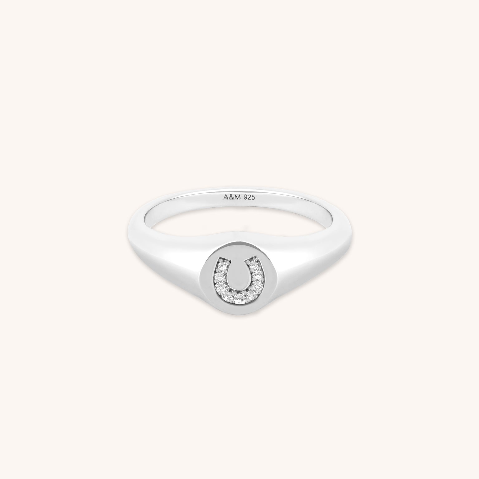 Lucky Charm Collection - Horseshoe Signet Ring in Silver - Signet Ring - Astrid & Miyu