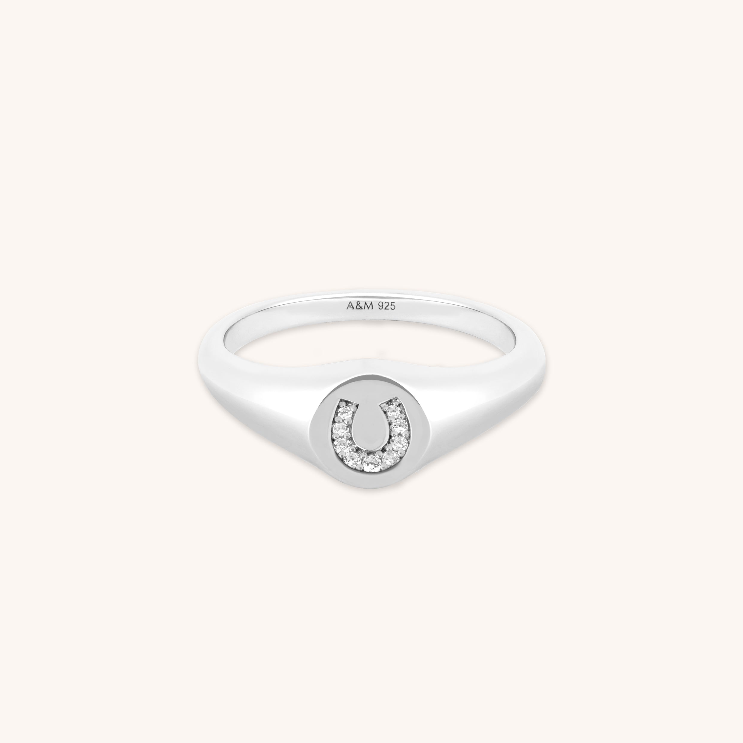 Lucky Charm Collection - Horseshoe Signet Ring in Silver - Signet Ring - Astrid & Miyu