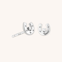 Earrings - Horseshoe Stud Earrings in Silver - Stud Earrings - Astrid & Miyu