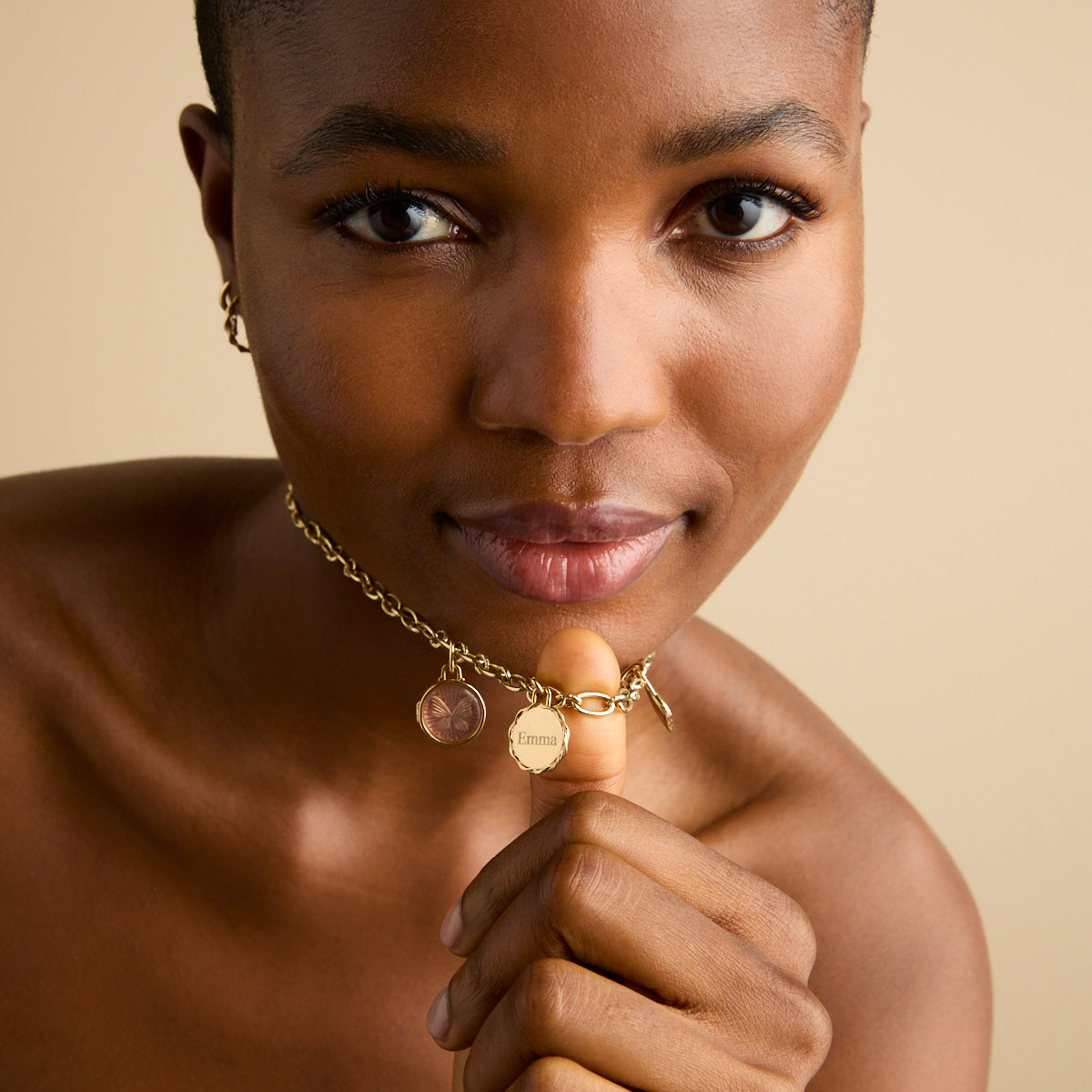 18k Gold Plated Jewellery - Coin Talisman Charm in Gold - Talisman Charm - Astrid & Miyu