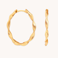 18k Gold Plated Jewellery - Twist Large Hoops in Gold - Hoops - Astrid & Miyu