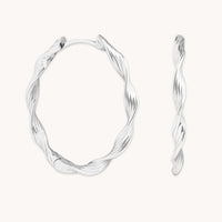 Earrings - Twist Large Hoops in Silver - Hoops - Astrid & Miyu