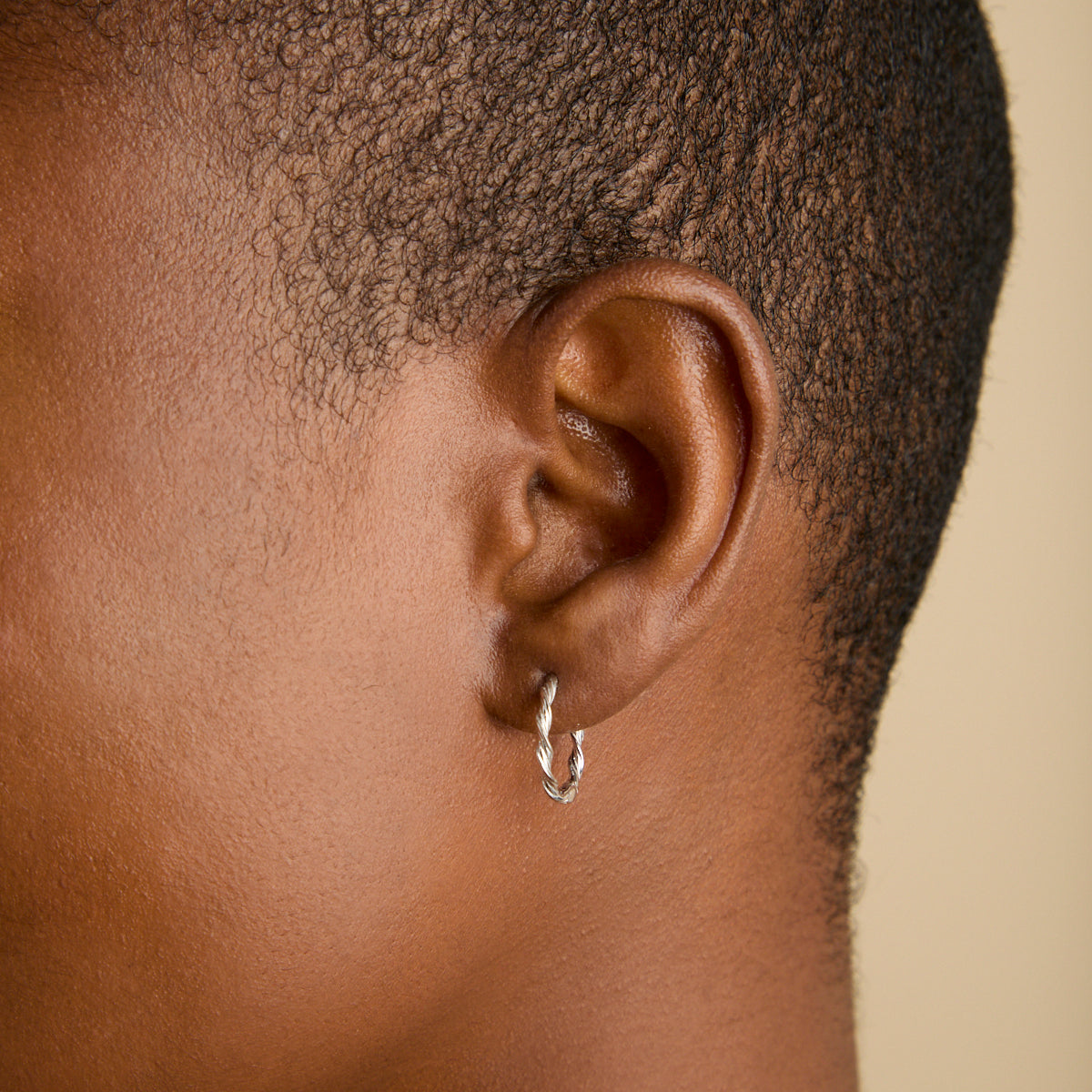 Charm Compatible Hoops - Twist Small Hoops in Silver - Hoops - Astrid & Miyu