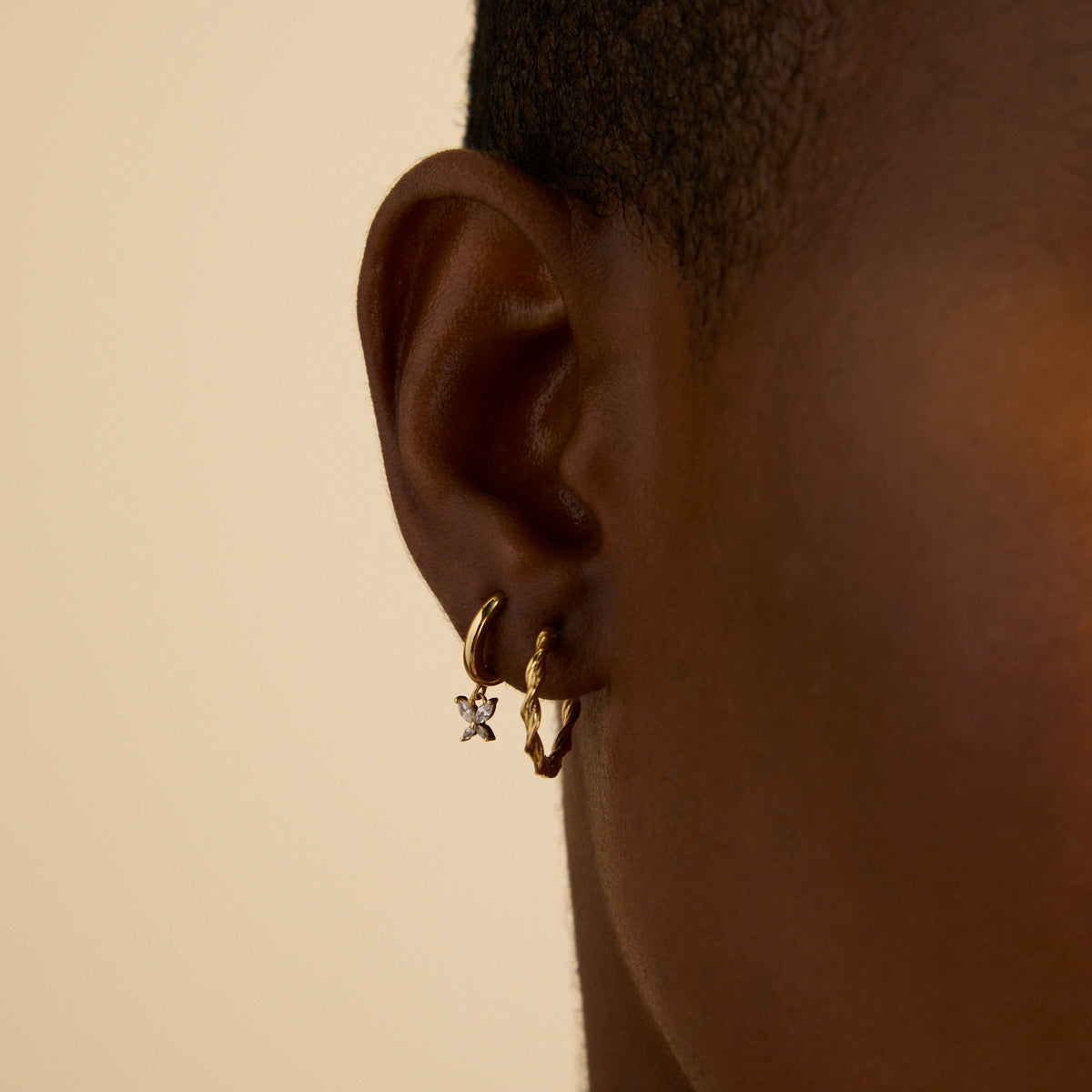 18k Gold Plated Jewellery - Butterfly Charm Huggies in Gold - Huggies - Astrid & Miyu