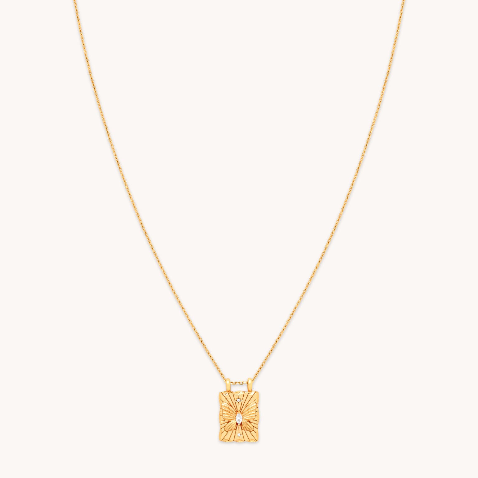 18k Gold Plated Jewellery - Butterfly Pendant Necklace in Gold - Pendant Necklace - Astrid & Miyu