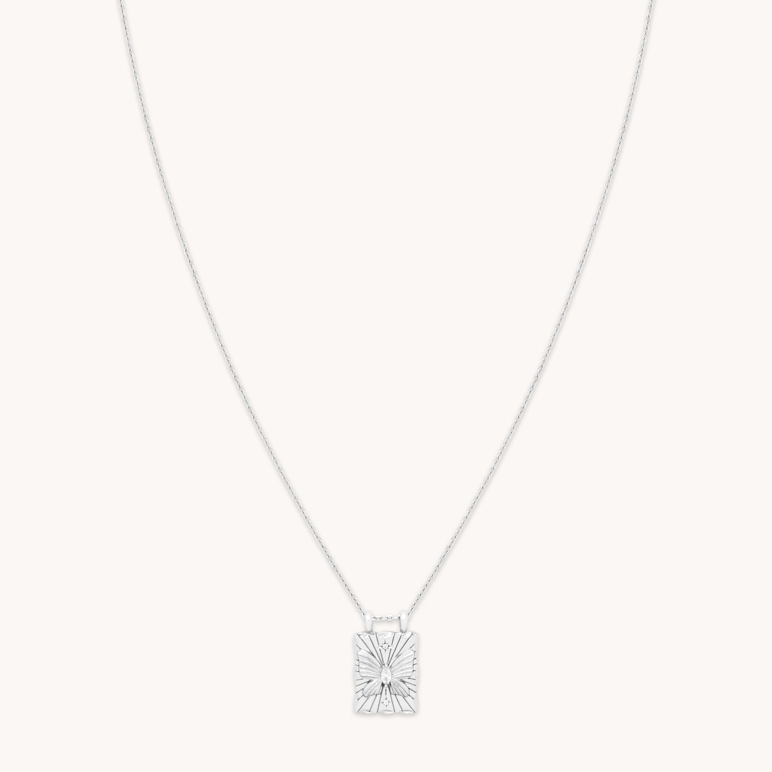 Gemstone Necklaces - Butterfly Pendant Necklace in Silver - Pendant Necklace - Astrid & Miyu