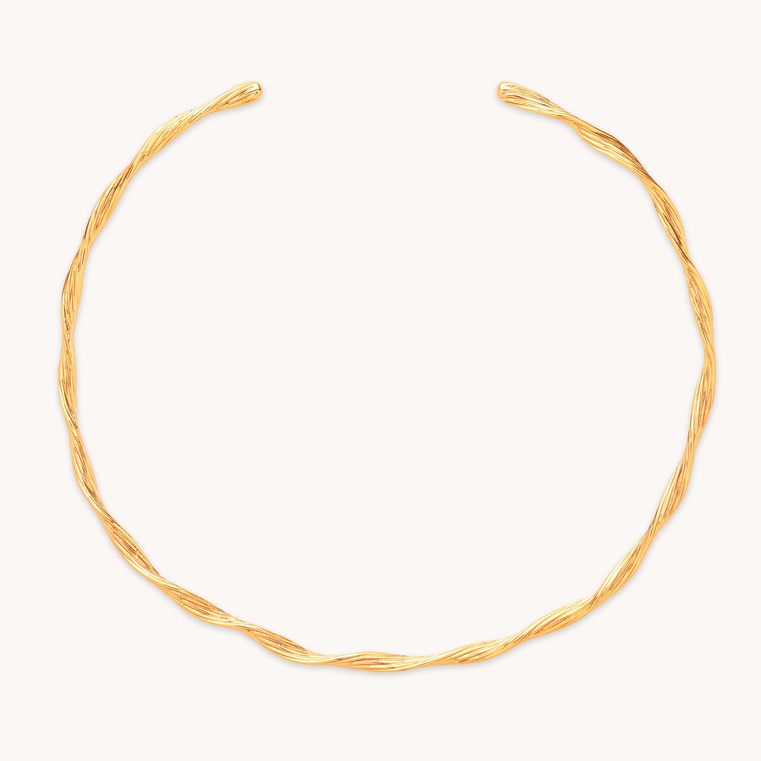 18k Gold Plated Jewellery - Twist Cuff Necklace in Gold - Necklace - Astrid & Miyu