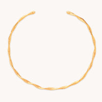 18k Gold Plated Jewellery - Twist Cuff Necklace in Gold - Necklace - Astrid & Miyu