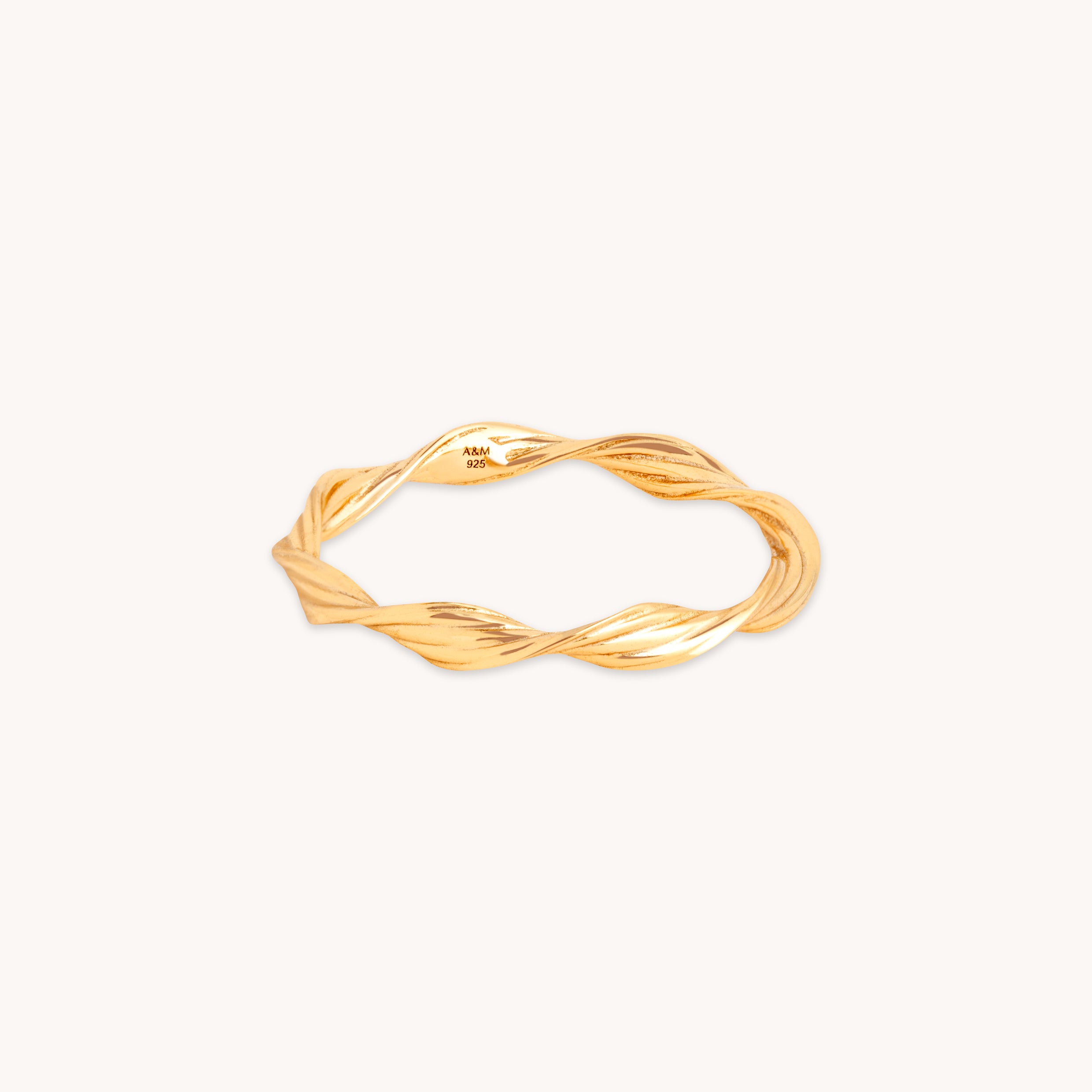 18k Gold Plated Jewellery - Twist Band Ring in Gold - Band Ring - Astrid & Miyu