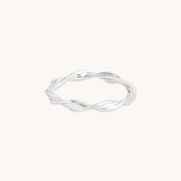 Recycled Sterling Silver Jewellery - Twist Band Ring in Silver - Band Ring - Astrid & Miyu