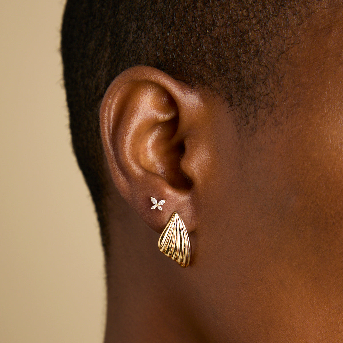 18k Gold Plated Jewellery - Butterfly Crystal Stud Earrings in Gold - Stud Earrings - Astrid & Miyu