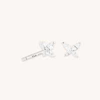 A&M Junior Collection - Butterfly Crystal Stud Earrings in Silver - Stud Earrings - Astrid & Miyu