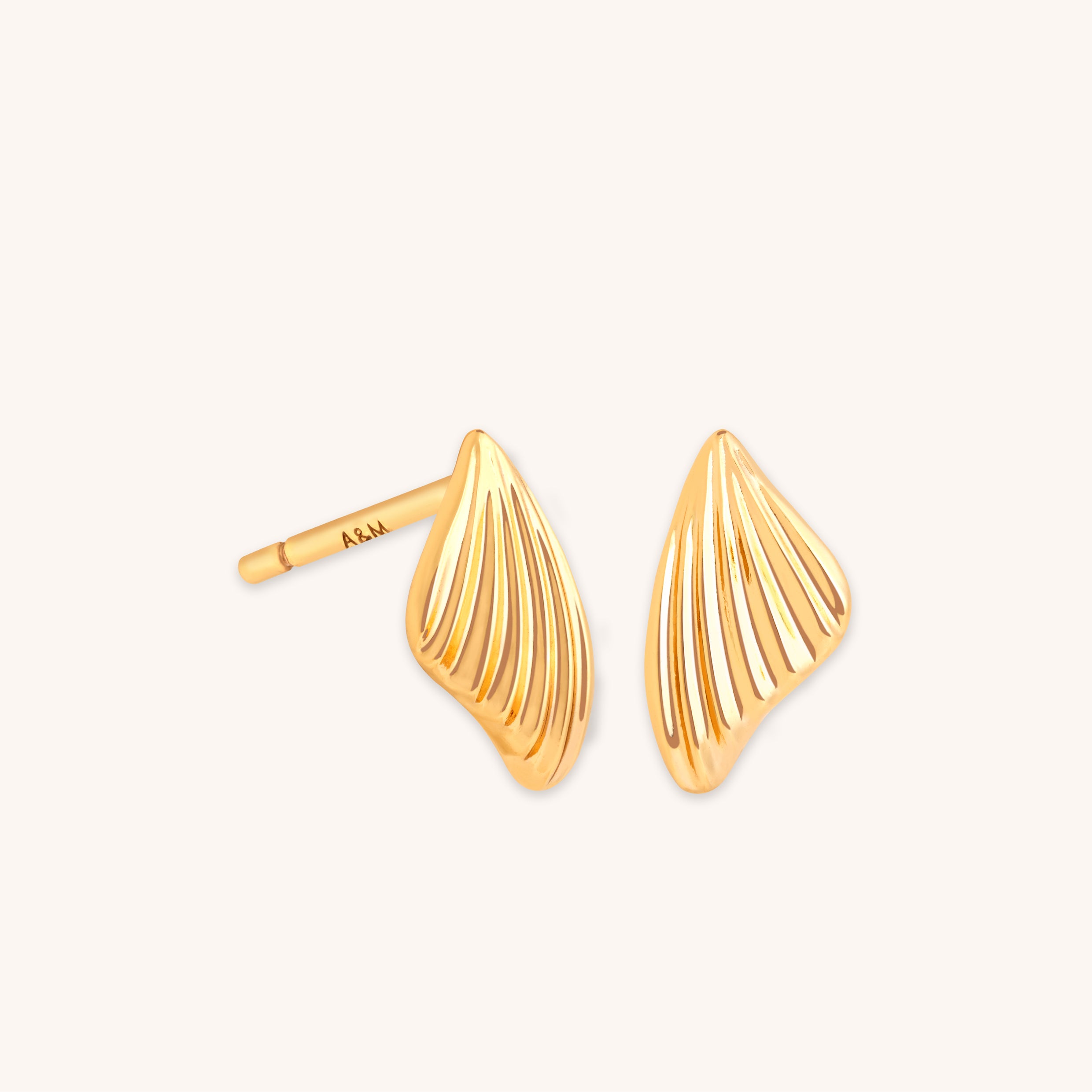 18k Gold Plated Jewellery - Wing Statement Studs in Gold - Stud Earrings - Astrid & Miyu
