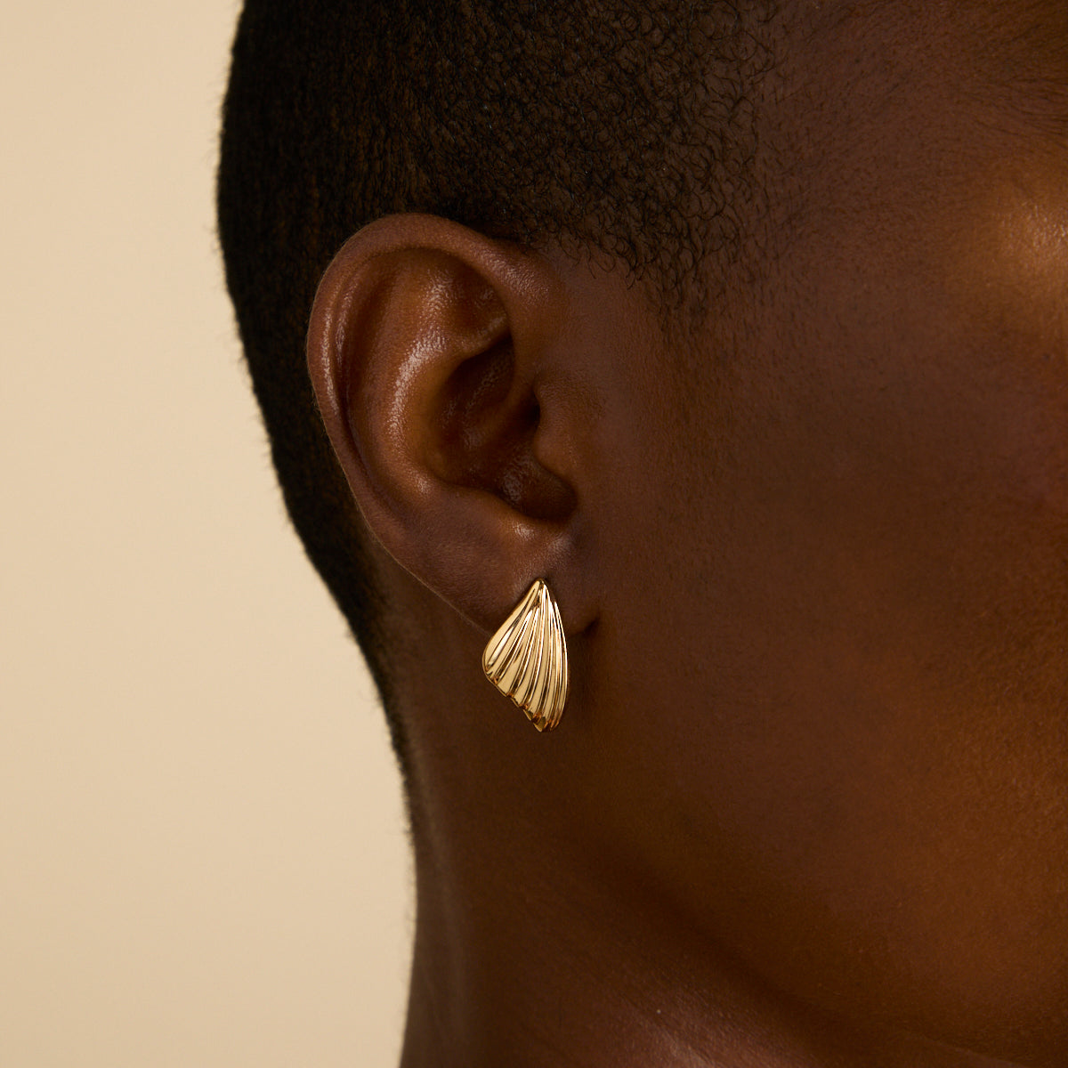 18k Gold Plated Jewellery - Wing Statement Studs in Gold - Stud Earrings - Astrid & Miyu