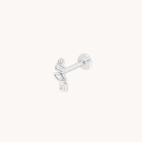 Diamond Bezel Cluster Piercing Stud in Solid White Gold-Astrid & Miyu