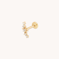 Star Curved Piercing Stud in Solid Gold-Astrid & Miyu