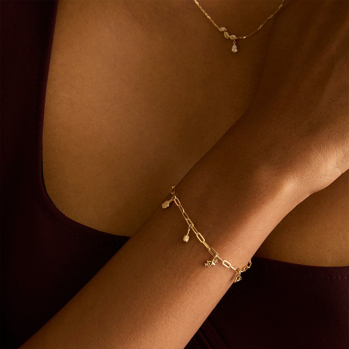 Motif Charms - Cosmic Cluster Charm 9k Gold - Charms & Pendants - Astrid & Miyu