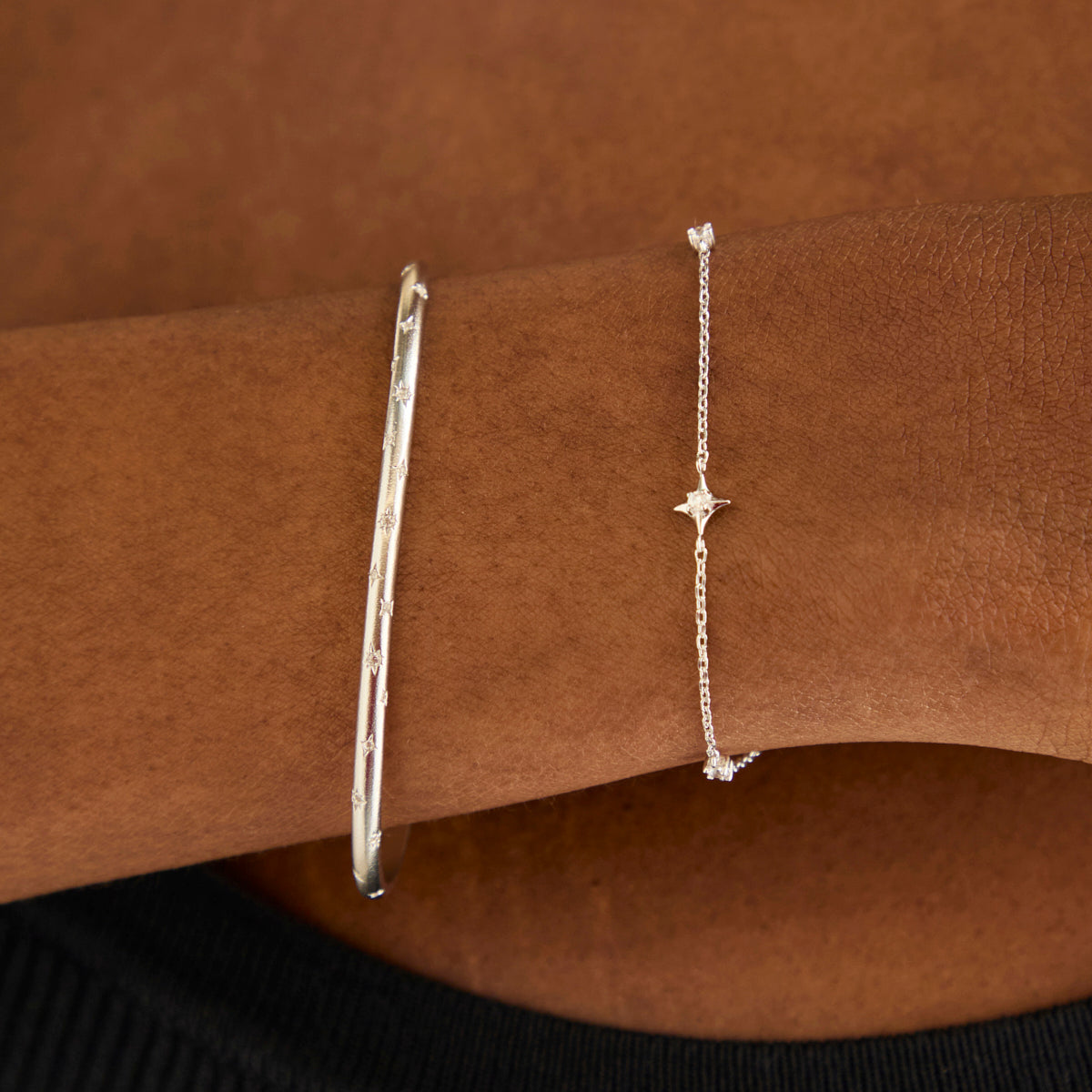 Bracelets - Cosmic Star Cuff in Silver - Bracelet - Astrid & Miyu