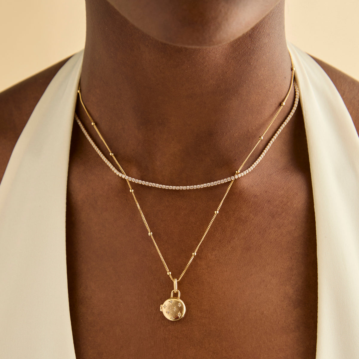 18k Gold Plated Jewellery - Cosmic Locket Talisman Charm in Gold - Talisman Charm - Astrid & Miyu