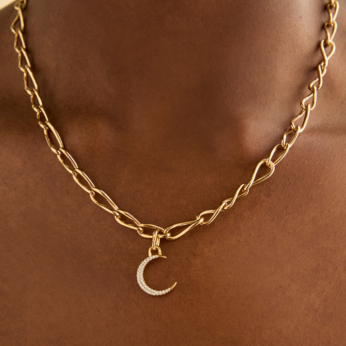 18k Gold Plated Jewellery - Moon Talisman Charm in Gold - Talisman Charm - Astrid & Miyu