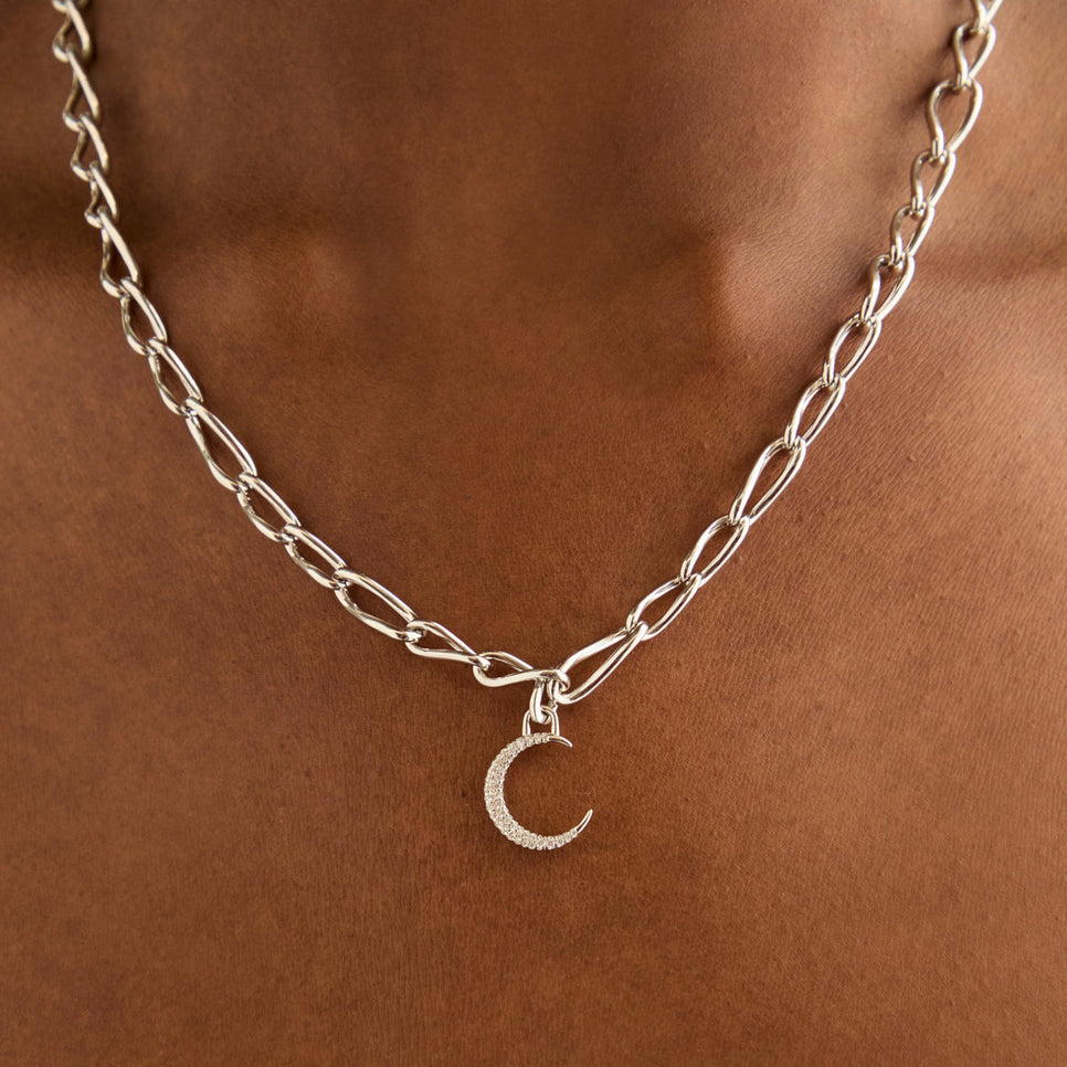 Hoop Charms - Moon Talisman Charm in Silver - Talisman Charm - Astrid & Miyu