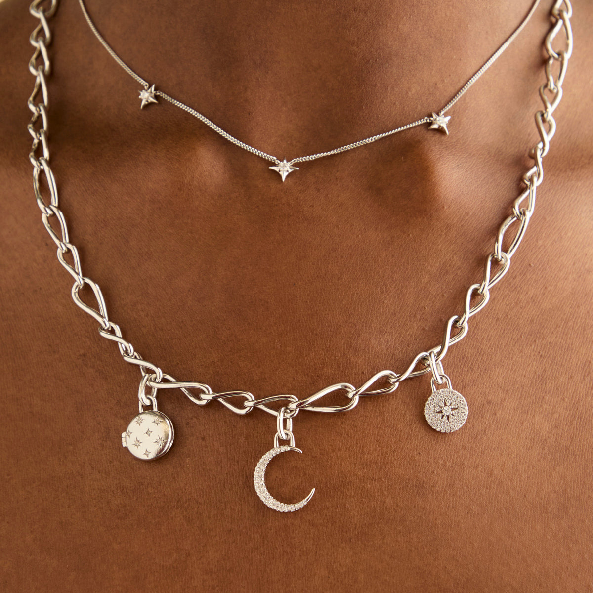 Hoop Charms - Moon Talisman Charm in Silver - Talisman Charm - Astrid & Miyu