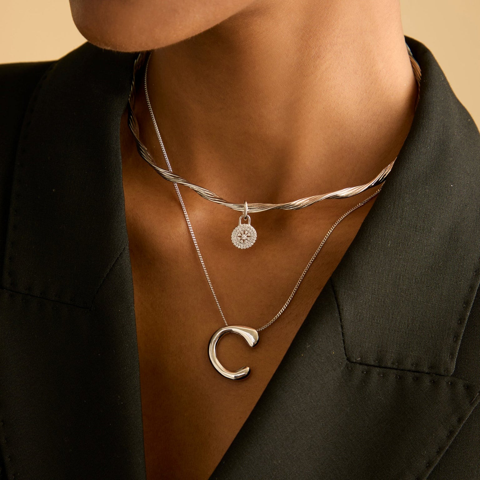 Hoop Charms - Pavé Star Charm in Silver - Talisman Charm - Astrid & Miyu