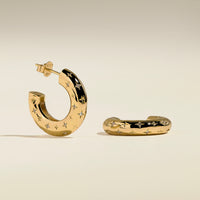 Cosmic Star Dome Hoops in Gold