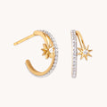 18k Gold Plated Jewellery - Cosmic Illusion Crystal Hoops in Gold - Hoop Earrings - Astrid & Miyu